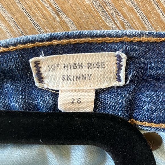 EUC Madewell Dark Blue Denim 10” High-Rise Skinny Jeans (26) - Picture 6 of 6